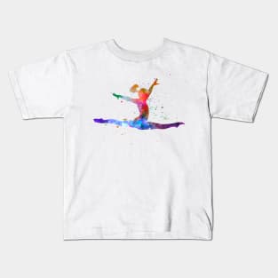 Gymnastic jumping watercolor Kids T-Shirt